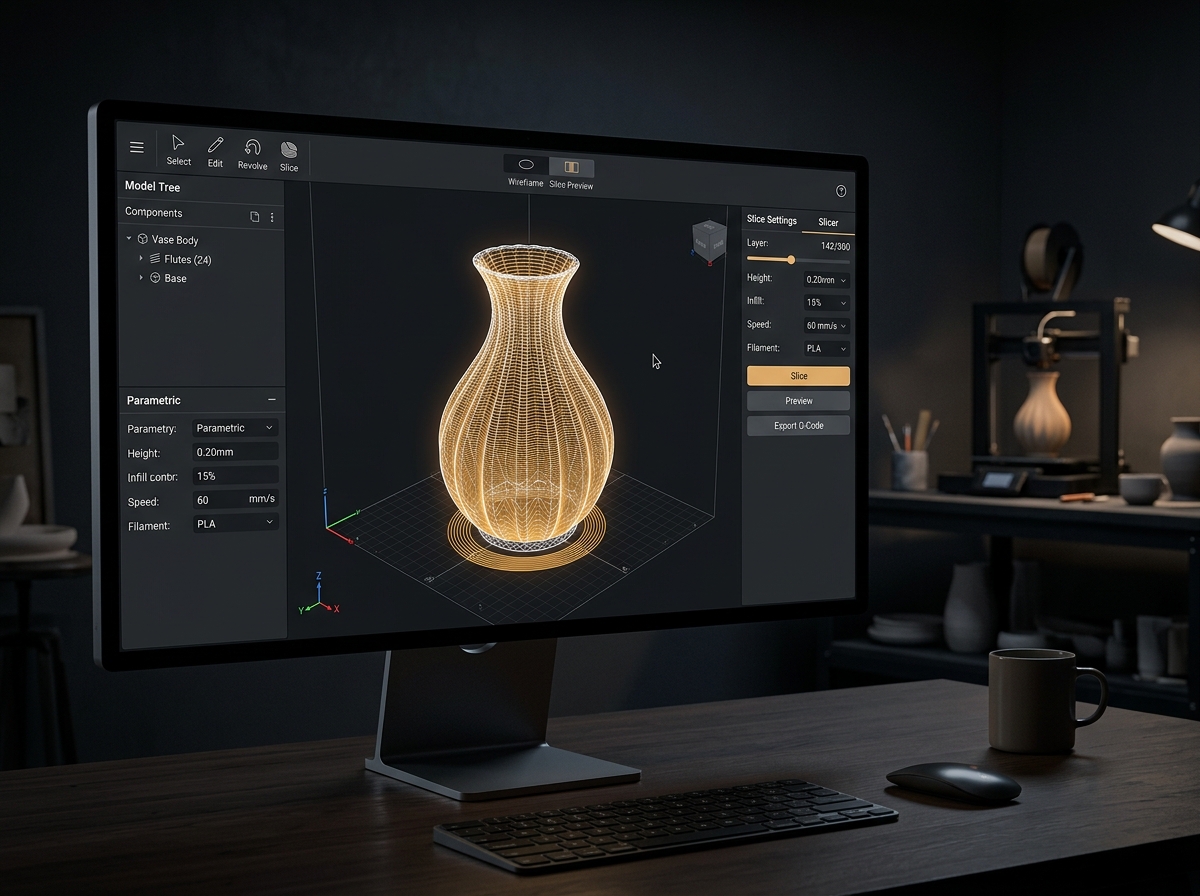 Modelação 3D digital do vaso no software