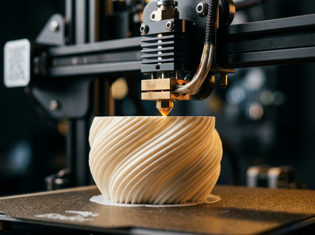 Impressão 3D e extrusão precisa do vaso camada a camada